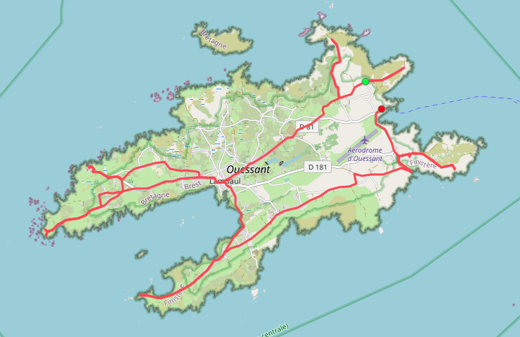 trajet a velo sur ouessant
